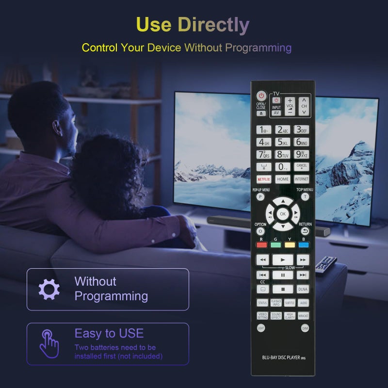 AULCMEET جهاز تحكم عن بعد N2QAYA000131 بديل متوافق مع مشغل بلو راي 4K باناسونيك DMP-UB900 DMP-UB900-K DMP-UB900GN DMP-UB900GNK - Image 5